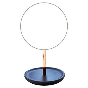 Imagem de Espelho de maquiagem nórdico de mesa espelho de maquiagem espelho de menina coração princesa espelho portátil espelho de maquiagem espelho de maquiagem portátil (cor: dourado)