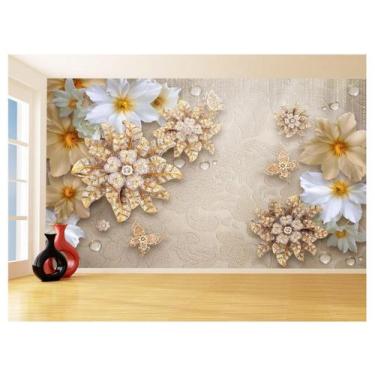 Imagem de Papel De Parede 3D Floral Textura Sala Flores 3,5M Xfl327 - Você Decor