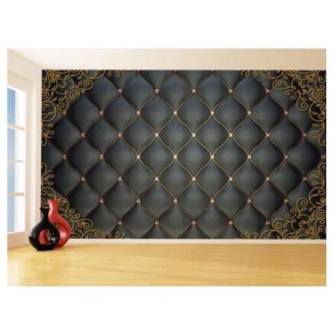 Imagem de Papel De Parede 3D Textura Capitonê Floral Couro 3,5M Txt47 - Você Dec