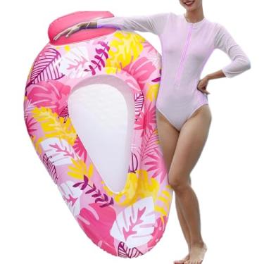 Imagem de Boias de piscina, jangadas de piscina para adultos – espreguiçadeira de rede para lago, quintal, bronzeamento ao ar livre, natação, festa, água