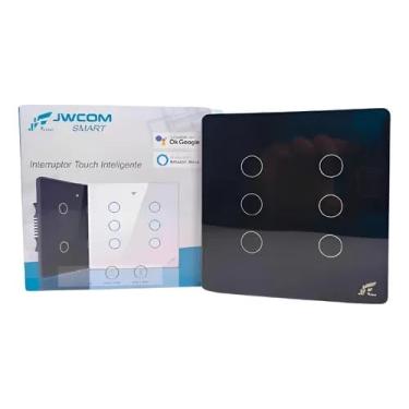 Imagem de Interruptor Wifi Inteligente 4x4 6 Botões Smart Touch Alexa Cor Preto