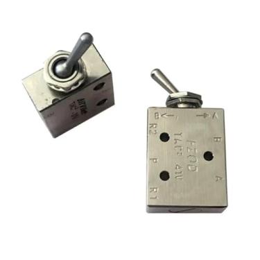 Imagem de Air Drive Pneumatic Silver Tone Air 1/20.3 cm BSPP Knob Toggle Switch Hand Valve HL2501-V 2 Portas 5 Posições Passagem Fluida