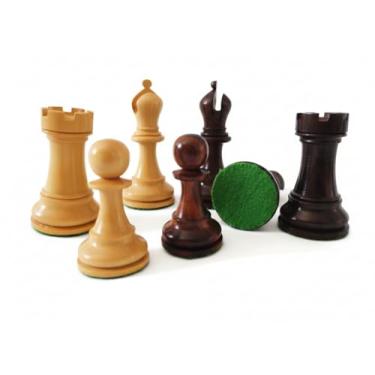 Imagem de Peças de Xadrez Staunton SuperChess Premium em Madeira com Damas Extras - Rei 95mm