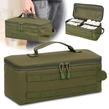 Imagem de Bolsa organizadora e de armazenamento de medicamentos, bolsa de primeiros socorros para viagem, caixa de comprimidos vazia portátil de grande capacidade com tampa e bolsos de malha, divisórias