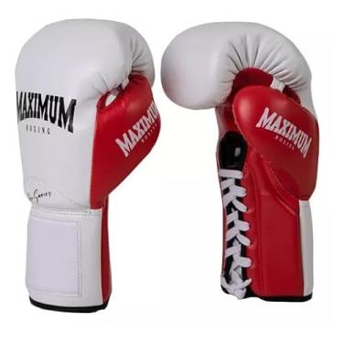 Imagem de Maximum Luvas de Boxe Profissionais, Couro de Microfibra, Muay Thai e Kickboxing (Vermelho, 16oz)
