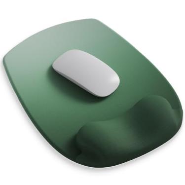 Imagem de ErgoFlow Tapete de mouse de gel para descanso de pulso - Almofada ergonômica para mesa, decoração de computador estética fofa para mulheres, tapete de mouse pequeno e tapetes de laptop - escritório