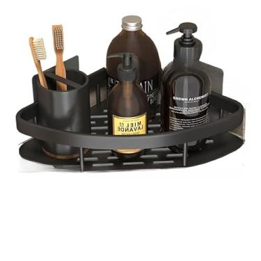 Imagem de Suporte Para Champô Sem Furos - Prateleira Adesiva, Suporte Para Casa De Banho(KIT 1 -Triangular -preto)