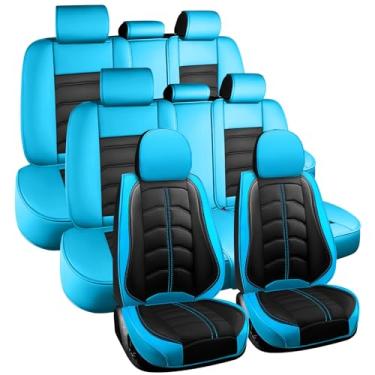 Imagem de Capa de assento de carro 8 assentos para Toyota Highlander 2001-2025, capa de assento impermeável resistente ao desgaste durável, respirável sem odor, acessórios interiores de veículos de couro