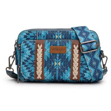 Imagem de Bolsa tiracolo Montana West Wrangler Boho Aztec Navy Women