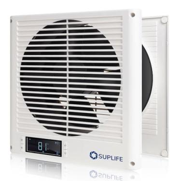 Imagem de Ventilador de transferência de ar de 20 cm para ambiente para circulação silenciosa, design de fluxo de ar reversível, ventilador de parede programável de 300 CFM, qualidade de construção durável