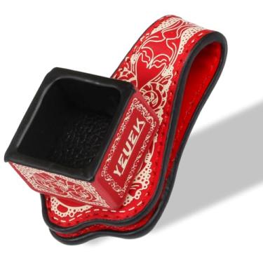 Imagem de YEUEK Suporte de giz magnético de couro, suporte de giz portátil para taco de sinuca com clipe fixo, suporte de giz silencioso para bilhar, estojo de giz para taco de sinuca para acessórios de mesa de