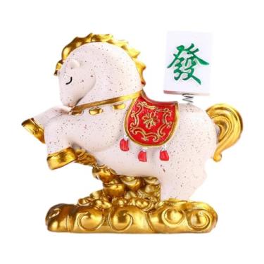 Imagem de KiBcsLic Escultura de Cavalo para Decoração de Mesa, Colecionável em Resina, Estatueta Chinesa de Feng Shui para Mesa, Quarto e Lareira, C