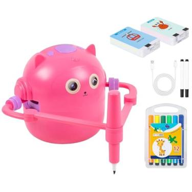 Imagem de Máquina de desenho de robô para crianças | Brinquedos educativos interativos inteligentes com 100 cartões | Máquina de pintura de arte infantil | Para pré-escolares, meninos, meninas, crianças