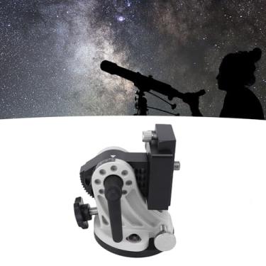 Imagem de Tnfeeon Base de Ajuste de Latitude para Telescópio Skywatcher, Rosca de 3/8 de Polegada, Montagem Equatorial Ajustável de 0 a 90 Graus Com Alinhamento de Bolha e Astrofotografia (Preto Branco)