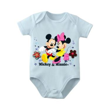 Imagem de Macacão De Bebê Mickey Mouse 100% Algodão Para Recém-Nascidos De 0 a 1