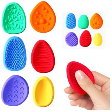 Imagem de Brinquedo Sensorial de Silicone em Formato de Ovo, Alívio de Estresse e Ansiedade, 6 Peças Coloridas com Texturas Variadas, para Crianças e Adultos com Autismo e TDAH