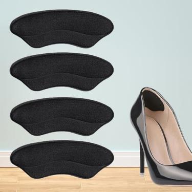 Imagem de Almofadas de salto para sapatos muito grandes, inserções para mulheres, punhos de calcanhar para mulheres e homens, protetores de almofadas para sapatos soltos, enchimentos confortáveis (bege e preto