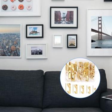 Imagem de 150 ganchos para fotos com pregos, 5 tamanhos 10/20/30/50/45.4 kg, ganchos de metal para pendurar na parede, cabide para fotos pesadas, moldura de foto, espelho, roupas