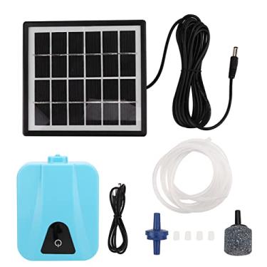 Imagem de LiebeWH Desempenho de Longa Duração, Design Inteligente, Carregamento USB, DC 5V 1A, Bomba de Ar Oxigenador Solar Portátil de 0,5 W para Tanque de Peixes, Aquário, Emergência, Com Bateria