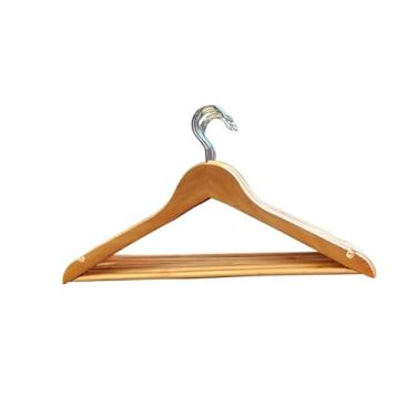 Imagem de Kit 20 Unidades Cabide de Madeira Marfim com Gancho Giratório 360º