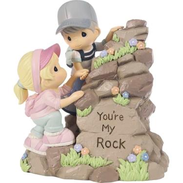 Imagem de Precious Moments Musical para casais | You're My Rock Resin Musical | Presente para casais, namorada, esposa | Presente de Dia dos Namorados Reproduz I Love You Truly | 14 cm