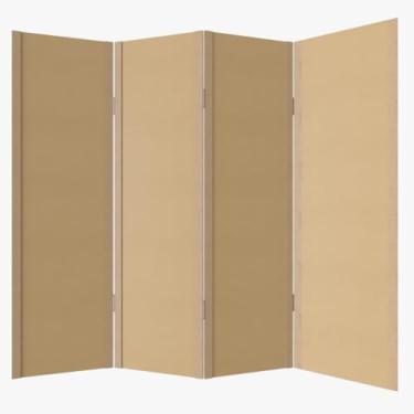 Imagem de Biombo Divisor de Ambientes MDF 4 Folhas Bipartido - Ideal para Home Office, Sala e Quarto, Separador Decorativo e Prático para Espaços Residenciais (LISO)