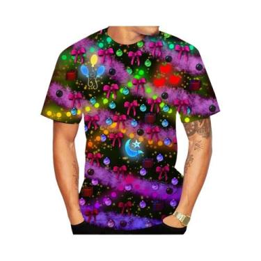 Imagem de Camiseta Com Estampa De Árvore De Natal 3D Brilhante, Item De Moda De 