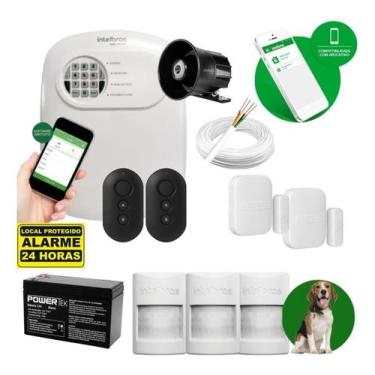 Imagem de Kit Alarme Híbrido Intelbras ANM 24 NET com 5 Sensores, Acesso via App