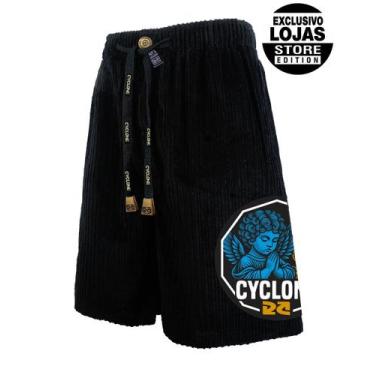 Imagem de Bermuda Cyclone Veludo Relax Diamond Angel, Preto, G