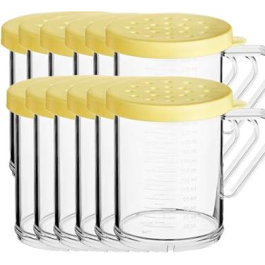 Imagem de Coqueteleira de queijo parmesão de 293 ml com tampa de orifício de 4 mm de diâmetro, agitador de temperos de policarbonato para temperos grosseiros, draga, dispensador de açúcar, saleiro grande e