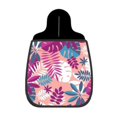 Imagem de Lixeira De Carro Organizador Lixinhocar Folhagem Tropical Rosa Azul