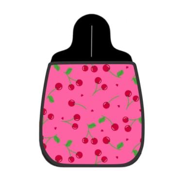 Imagem de Lixeira De Carro Organizador Lixinhocar Cerejas e Corações Fundo Rosa