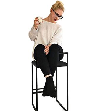 Imagem de AkosOL Cadeiras de bar, banquetas modernas de veludo para bancadas de cozinha, conjunto de 1 cadeira de bar com pernas de metal e apoio para os pés, bancos altos para ilhas de cozinha, lua cheia