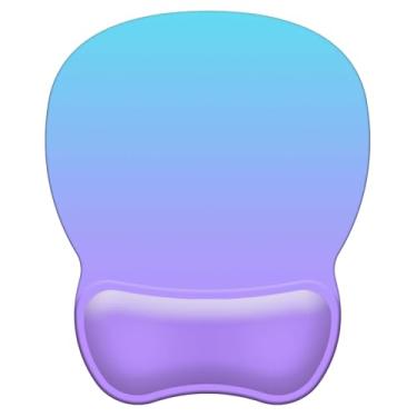 Imagem de Mouse pad com suporte, mouse pad ergonômico com descanso de pulso em gel, confortável com superfície de suporte de pulso macia e base de poliuretano antiderrapante para escritório em casa trabalhando