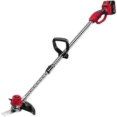 Imagem de Cortador de grama elétrico largura de corte 8900 rpm giratório inclinável alça adicional ajustável com carregador de bateria pequeno doméstico multifuncional-30000mA