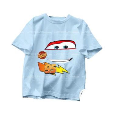Imagem de Camiseta Disney Pixar Lightning McQueen Para Meninos, Verão, Manga Cur