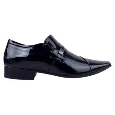 Imagem de Sapato Social de Couro Masculino Jota Pe Air Fillipo 77704 Preto Verniz-Masculino