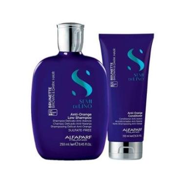 Imagem de Kit Alfaparf Milano Professional  Semi Di Lino Brunette Anti-Orange - Shampoo e Condicionador-Unissex