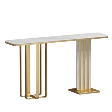 Imagem de Mesa de console de entrada, mesas retangulares de sofá atrás do sofá, mesas de destaque, mesa de entrada de casa de fazenda industrial, para sala de estar, corredor, hall de entrada, decoração de