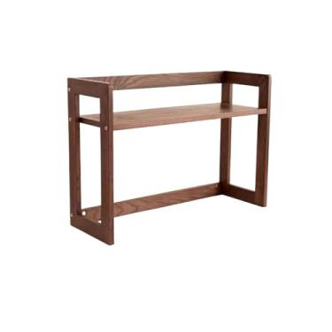 Imagem de Estante de mesa tipo aberto, prateleira de armazenamento independente de madeira, organizador superior de grande capacidade, para sala de estar, cozinha, estudo, impressora, suporte para escritório em