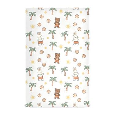 Imagem de Burbuja 1 pacote de toalhas de cozinha de urso de coelho de desenho animado, panos de prato absorventes reutilizáveis de microfibra para secagem e limpeza, 45 x 71 cm