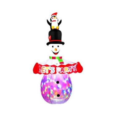 Imagem de Boneco De Neve Inflável Iluminado Por LED Para Decoração De Natal E An