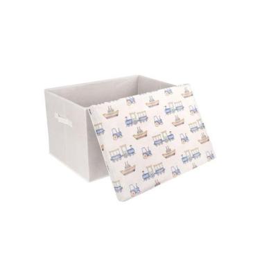 Imagem de Caixa Organizadora Dobrável Com Tampa Multiuso - Mazzilli, Bege