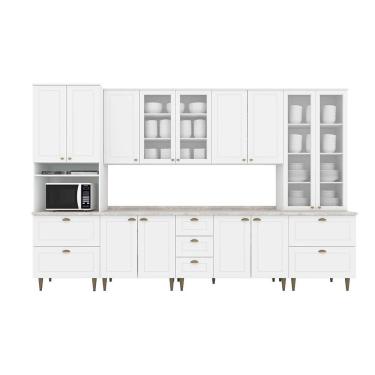Imagem de Cozinha Modulada Henn Americana Henn 8 Peças c/ Pés C5P51 Branco