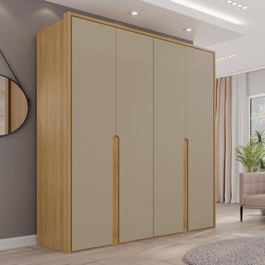 Imagem de Guarda-roupa 4 Portas 3 Gavetas Lizz Hannover/Cinza