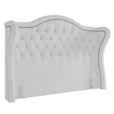 Imagem de Cabeceira Cama Box Casal Queen 160cm Antibes Z37 Boucle Branco - Mpozenato