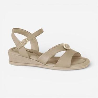 Imagem de Sandália Anabela Baixa Comfortflex Bege-Feminino