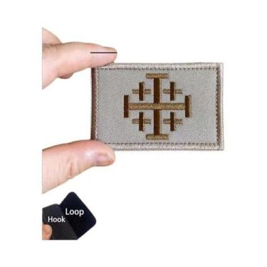 Imagem de Patch Bordado De Cavaleiros Templários Cruzados, Braçadeira Tática Mil