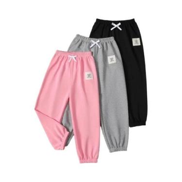 Imagem de Shorts Infantis De Cor Sólida Com Cordão Para Meninos E Meninas, Calça