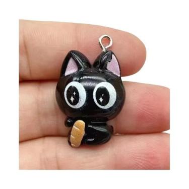 Imagem de Pingentes De Gato Preto 10 Peças - Lindos Pingentes De Animais Para Ch